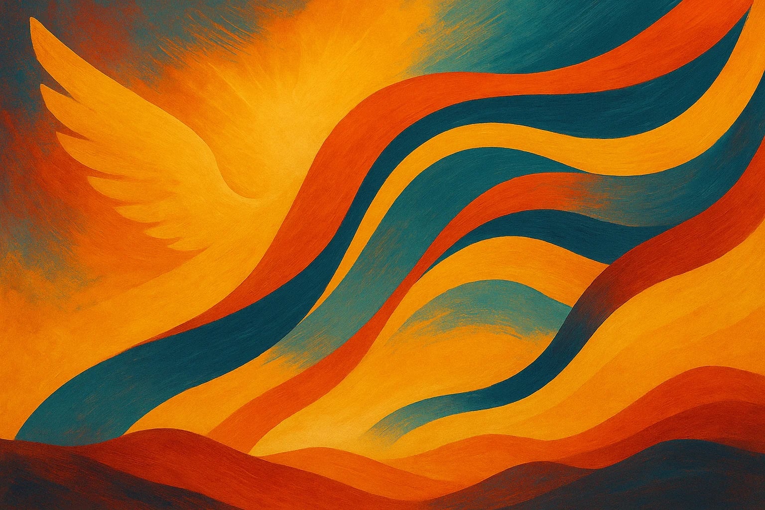 Abstract artistic wave pattern representing the complexity of human rights issues